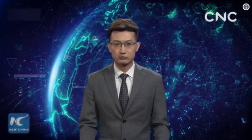 중국 신화통신이 지난해 11월 공개한 인공지능(AI) 앵커. 신화통신 공식 트위터 계정 갈무리