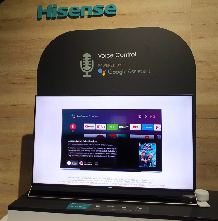 하이센스는 자사 TV에 탑재된 음성인식 플랫폼이 ‘구글 어시스턴트’라고 홍보했다.