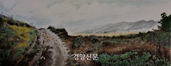 하성흡의 ‘구례 들길’, 85×224㎝, 한지에 수묵담채, 2015.