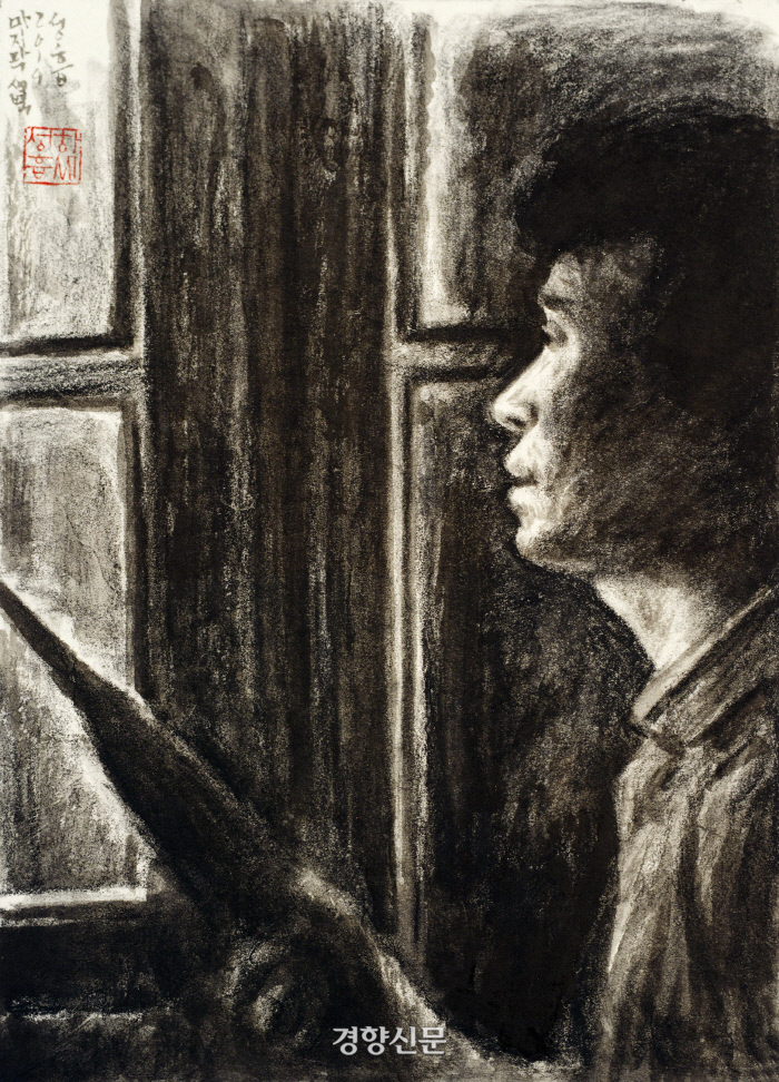 하성흡의 ‘그날 새벽’, 21×30㎝, 한지에 수묵.