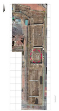 팔부중상 면적이 확인된 경주읍성 치성구간. |한국문화재재단 제공