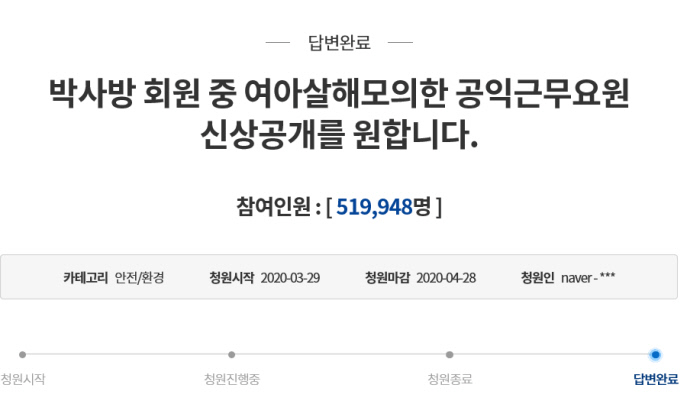 청와대 국민청원 홈페이지 갈무리