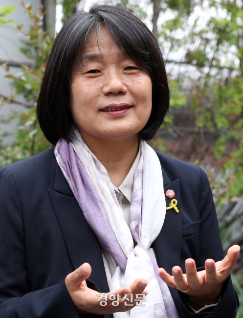 윤미향 당선인./권호욱 선임기자