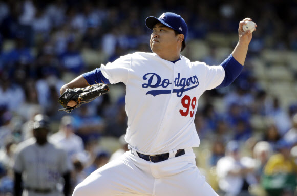 류현진. 로스앤젤레스 AP 연합뉴스