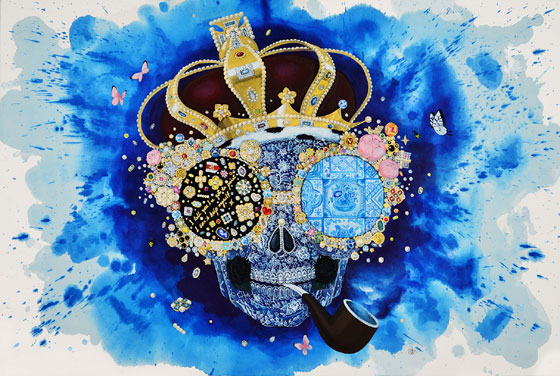 Sealed smile, 130 x 193cm, 장지에 채색, 2020