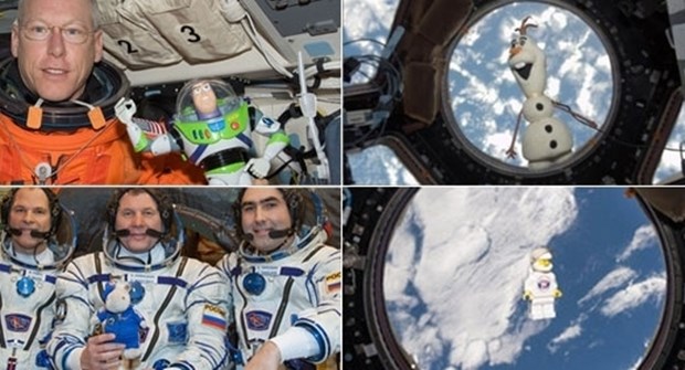 그간 국제우주정거장에 탑승한 다양한 인형들