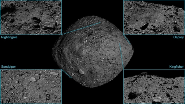 향후 오시리스-렉스가 탐사할 4곳의 후보지