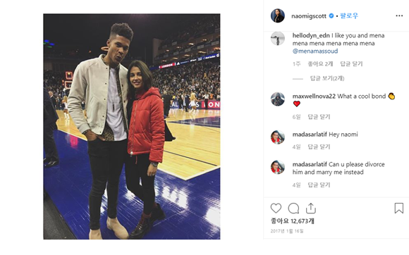 출처: 나오미 스콧 인스타그램, 나오미스콧 남편과 열애부터 결혼까지