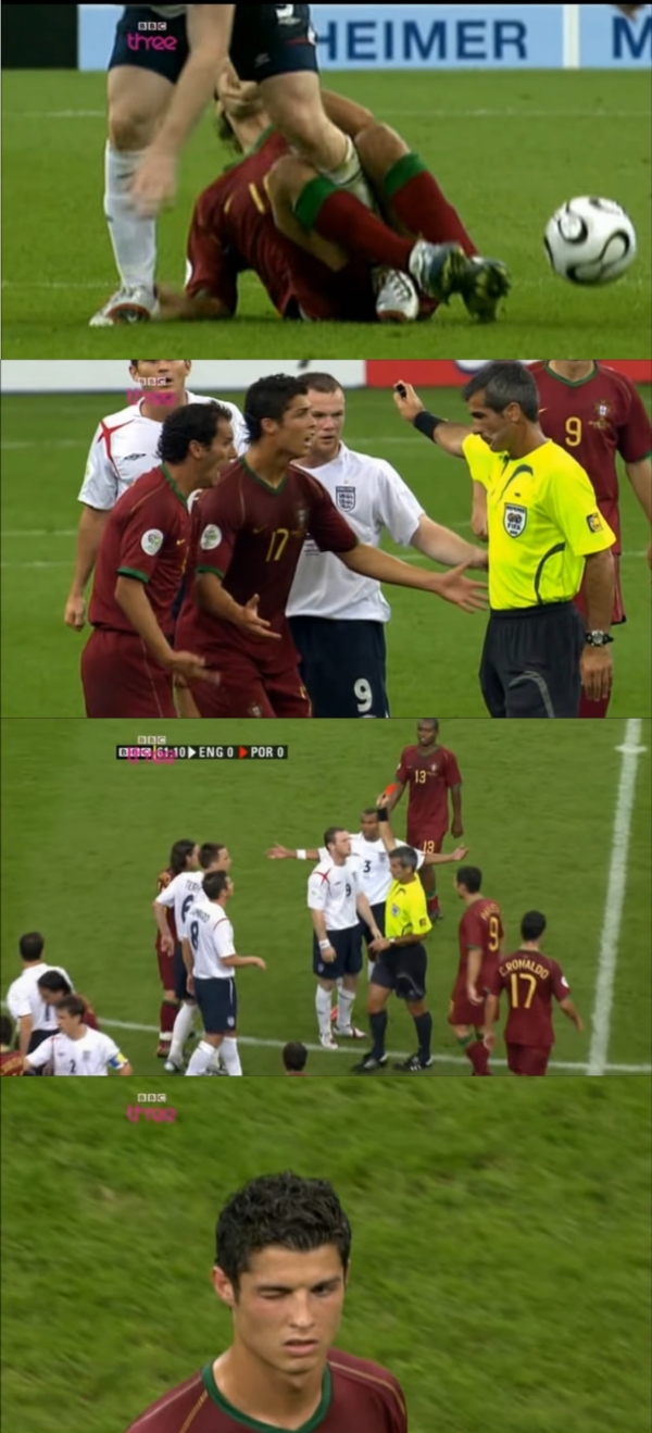 소속팀 동료를 퇴장시키고 멋진 윙크를 날리다출처: BBC