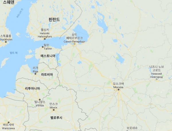 출처: 구글맵, 톨스토이의 나라 러시아