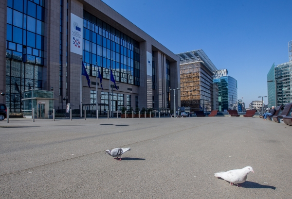 인적 없는 EU 의회, Stephanie Lecocq/EPA/연합뉴스