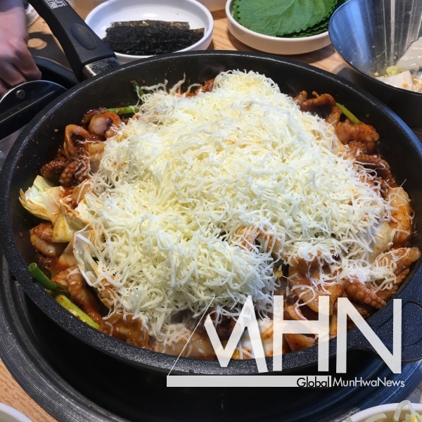 눈꽃 치즈사리가 올라간 쭈꾸미, 인천 송도 맛집 송쭈집