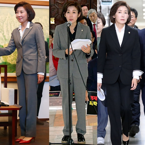 왼쪽부터 22일 여야 5당원내대표 회동, 24일 비상의원총회, 29일 최고위원회의에 참석한 나경원 자유한국당 원내대표 모습 /사진=머니투데이 DB, 뉴스1