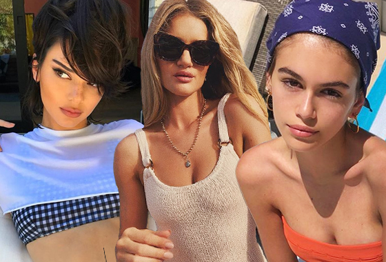 왼쪽부터 모델 켄달 제너, 로지 헌팅턴 휘틀리, 카이아 거버/사진=각 인스타그램