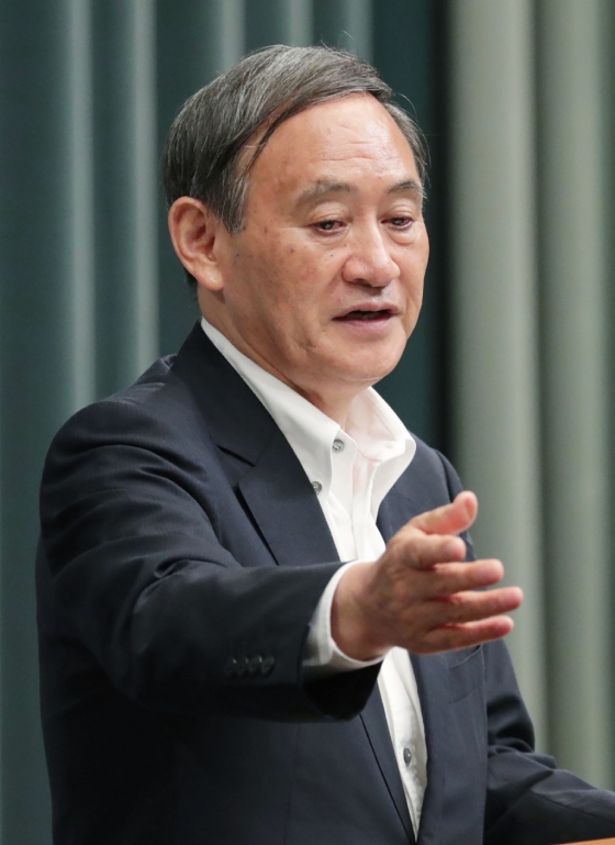 스가 요시히데 일본 관방장관. /사진=AFP