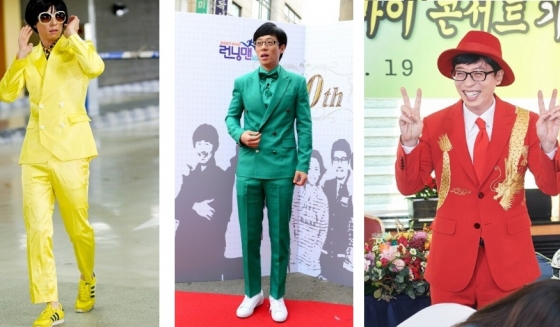 가세연의 '유재석 정치색'주장에 맞서 누리꾼들이 올린 유재석의 사진들. 왼쪽부터 정의당 유재석 - 녹색당 유재석 - 자유한국당 유재석. / 사진 = 온라인 커뮤니티 갈무리