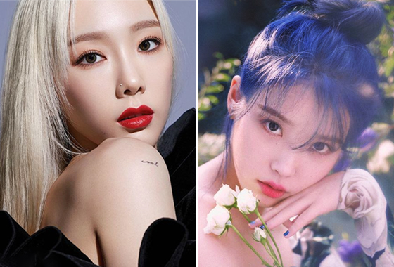 가수 태연, 아이유/사진=하이컷, 아이유 인스타그램