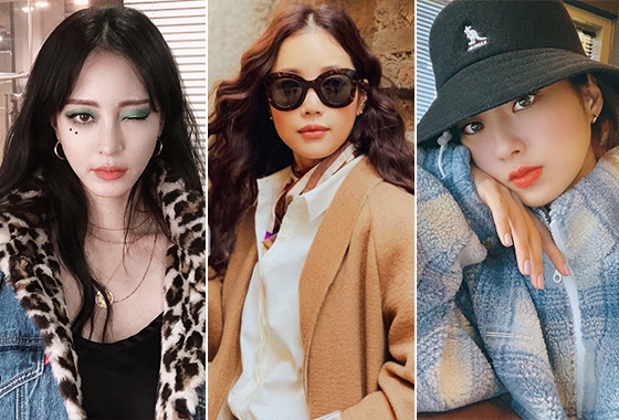 배우 한예슬, 기은세, 가수 경리/사진=각 스타 인스타그램