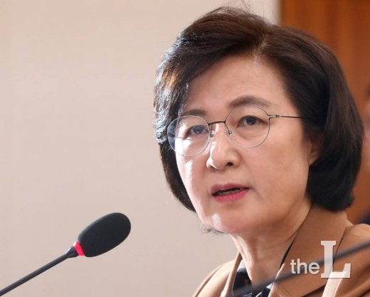 추미애 법무부 장관이 9일 오후 서울 여의도 국회에서 열린 법제사법위원회 전체회의에서 의원 질의에 답변하고 있다. / 사진=홍봉진 기자 honggga@