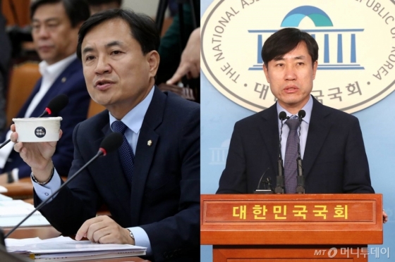 사진 왼쪽부터 김진태 자유한국당 의원, 하태경 새로운보수당 공동대표./사진=홍봉진 기자