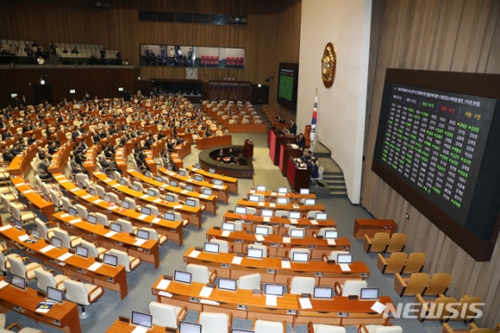지난해 12월 30일 오후 서울 여의도 국회 본회의장 모습. / 사진제공=뉴시스