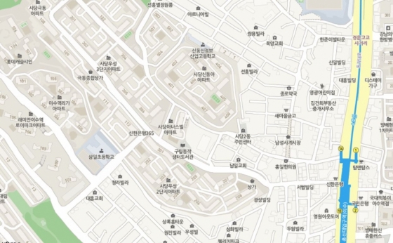 사당동 우성2·3차, 극동, 신동아4차 아파트 위치도. /사진=네이버지도 캡처