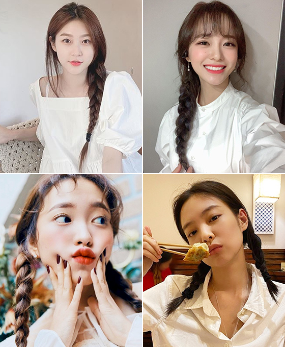 (왼쪽부터 시계 방향으로)배우 김새론, 그룹 구구단 세정, 그룹 블랙핑크 제니, 레드벨벳 예리/사진=각 스타 인스타그램