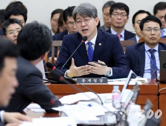 강신욱 통계청장이 11일 오전 서울 여의도 국회 기획재정위원회에서 열린 관세청, 조달청, 통계청 국정감사에서 답변하고 있다./사진=홍봉진 기자