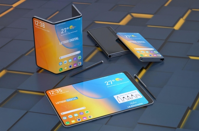 LG전자 폴더블폰 특허를 기반으로 만들어진 렌더링 /사진=렛츠고디지털