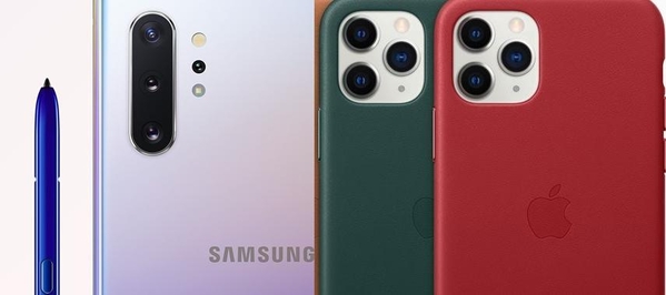 (왼쪽)갤럭시노트10과 (오른쪽)아이폰11 후면 카메라 모습. /삼성전자·애플 제공
