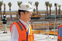 지난달 삼성물산의 사우디 지하철 공사 현장을 방문한 이재용 삼성전자 부회장. /삼성전자