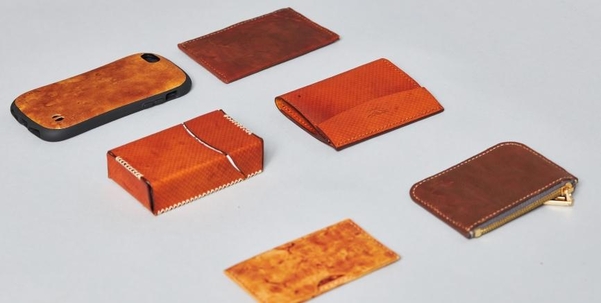 버섯 균사체 인공가죽을 소재로 만든 다양한 가죽 제품. /마이셀 제공