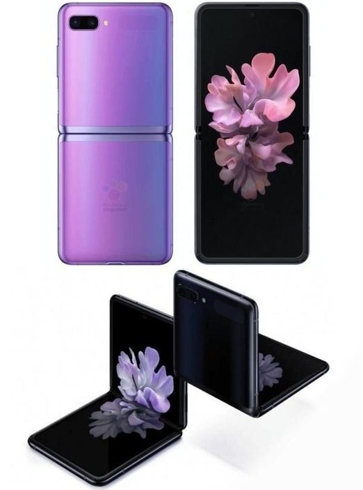 클램셸(조개껍질) 형태의 새 폴더블폰인 ‘갤럭시Z플립’의 디자인과 사양이 유출됐다. /윈퓨처