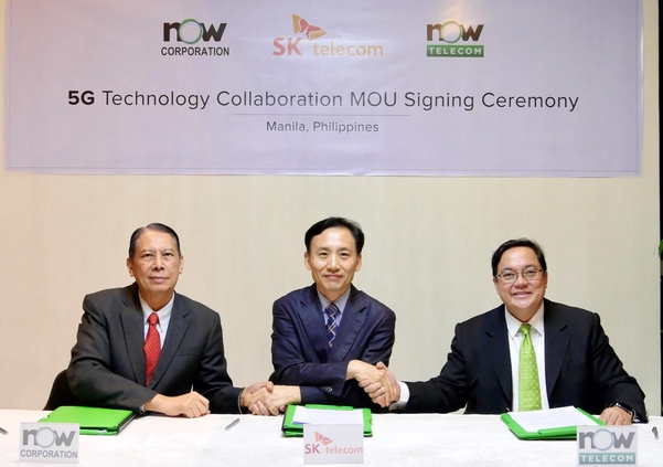 SK텔레콤은 지난해 10월 필리핀 마닐라에서 나우 텔레콤과 5G 협력 파트너십을 체결했다.
