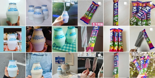 소셜미디어(SNS)에 올라온 빙그레 ‘캔디바맛 우유’와 롯데제와 ‘죠크박바’ 구매 인증 사진. /인스타그램 캡쳐