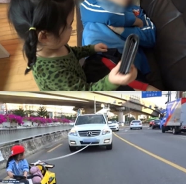 아빠 지갑을 훔치고, 차량을 운행하는 설정으로 논란이 됐던 보람튜브 영상. /유튜브 캡처