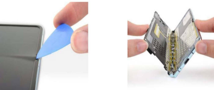 갤럭시 폴드 힌지 공백.<사진=iFixit>