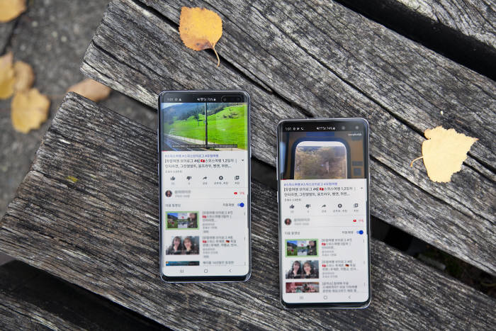 5G와 LTE 로밍 속도 차이로 동영상 재생 속도가 다르다는 점을 확인할 수 있다.