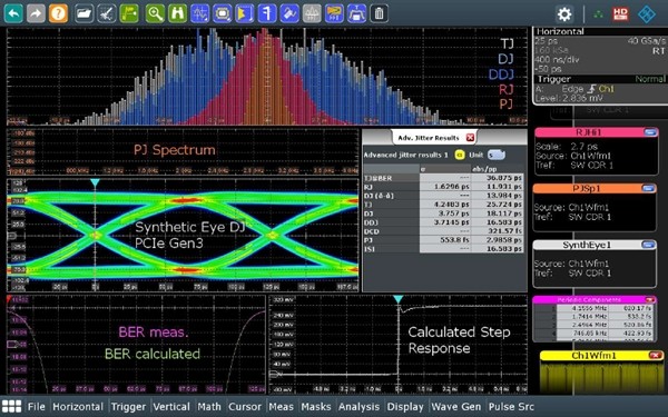 지터 성분을 자동으로 분석하는 측정하는 R&S® RTP/RTO-K133 소프트웨어 옵션