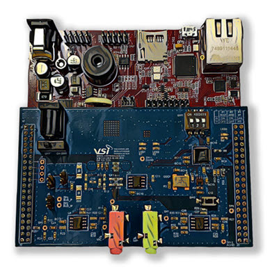 VSI와 인피니언이 협력해서 만든 자율주행차 이더넷 네트워크 평가보드. <사진=VSI>
