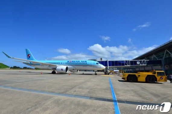 포항-제주 노선에 투입되고 있는 대한항공 A220 항공기 [뉴스1]