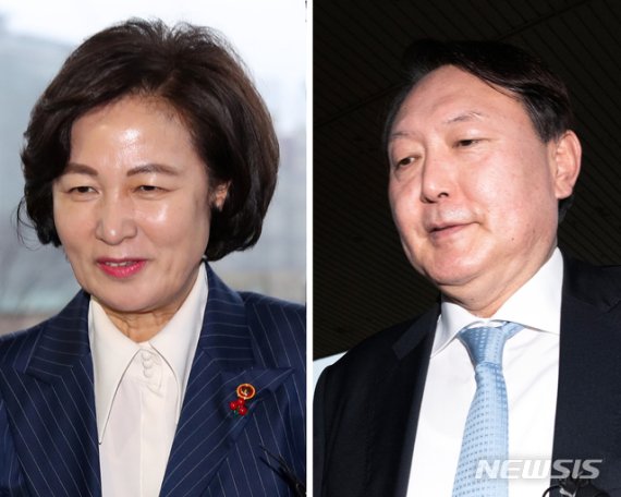 추미애 법무부 장관(왼쪽)과 윤석열 검찰총장(오른쪽)/사진=뉴시스