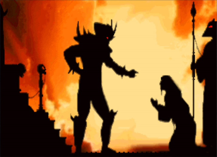 ▲ ‘샤오 칸’에게 기회를 구걸하는 ‘섕 쑹’ (사진출처: ‘모탈 컴뱃’ 위키)