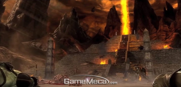 ▲ 캐릭터가 둘 빼고 모두 죽은 상황에서 시작되는 ‘모탈 컴뱃(2011)’ (사진: 게임 내 영상 갈무리)