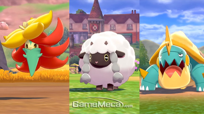 ▲ 왼쪽부터 꼬모카, 우르, 갈가부기 (사진출처: 포켓몬 다이렉트 생방송 갈무리)