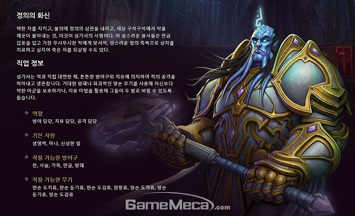 ▲ 표준어처럼 사용되는 '신박하다'의 어원은 '와우' 성기사였다 (사진출처: 와우 공식 홈페이지)