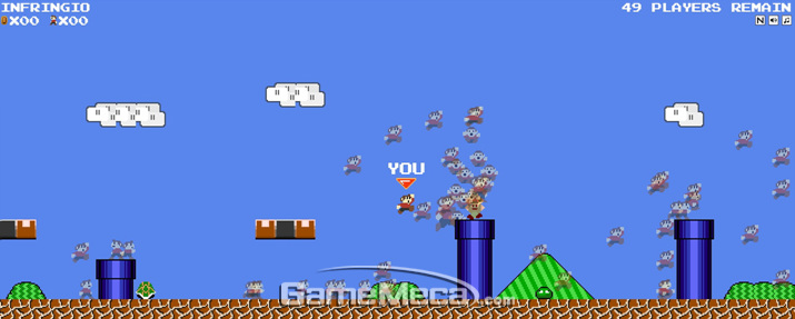 ▲ 저작권 문제로 이미지 리소스를 모두 바꾼 '마리오 로얄' (사진: 게임메카 촬영)