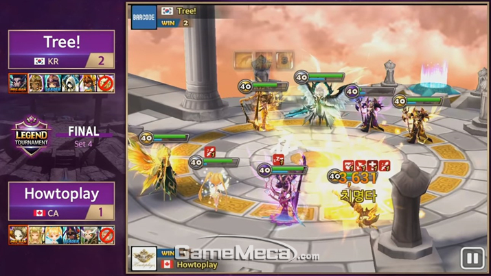 ▲ 한국 '트리'와 캐나다 '하우투플레이' 대결장면 (사진제공: 컴투스)