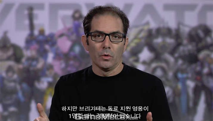 ▲ '브리기테'는 지원 영웅이 둘에서 하나로 줄면 경쟁력이 떨어진다 (사진: 개발자 업데이트 영상 갈무리)