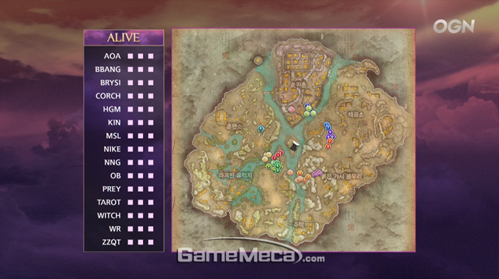 ▲ 맵은 넓지만 랜드마크는 턱없이 부족한 편이다 (사진출처: 블소 토너먼트 2019 방송 갈무리)